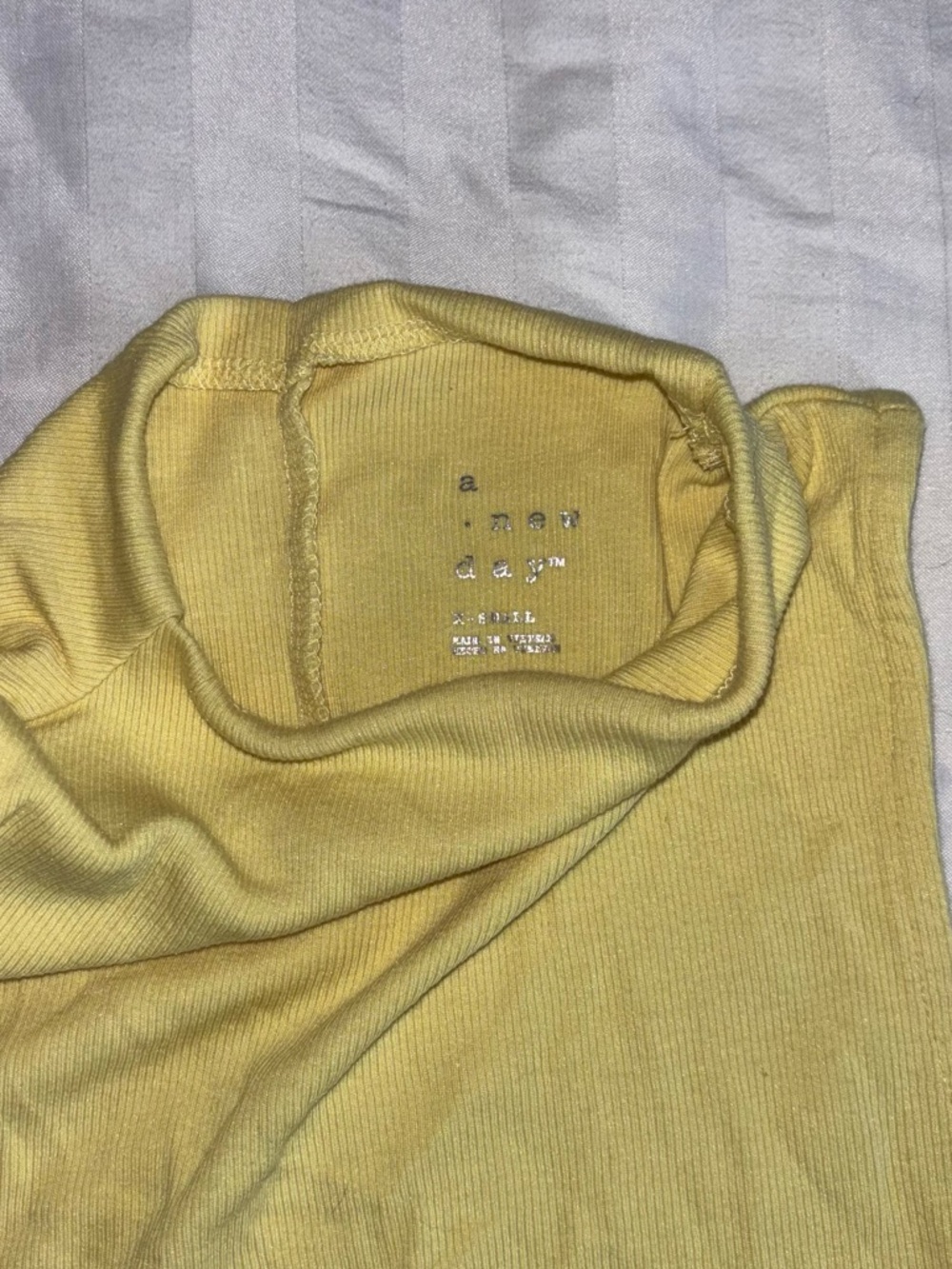Mock neck Ribbed Butter Yellow Tank - Picture 5 of 5